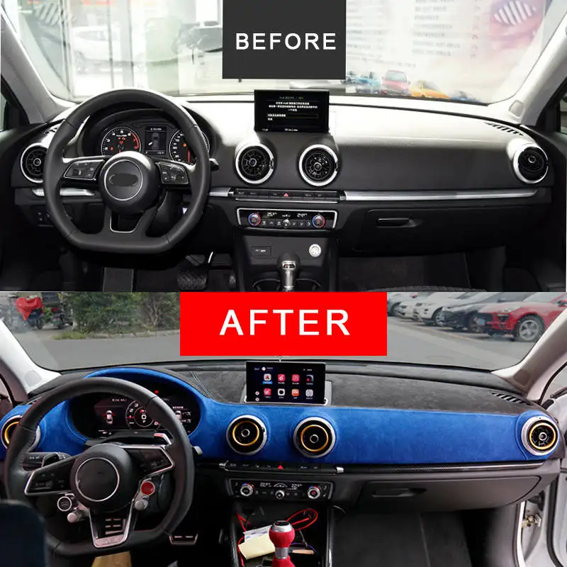 Custom in Alcantara Car Dashboard Covers for Audi A3 2016-2019 RS3 2018 Mat Shade Cushion Pad Carpets Accessories Car-styling