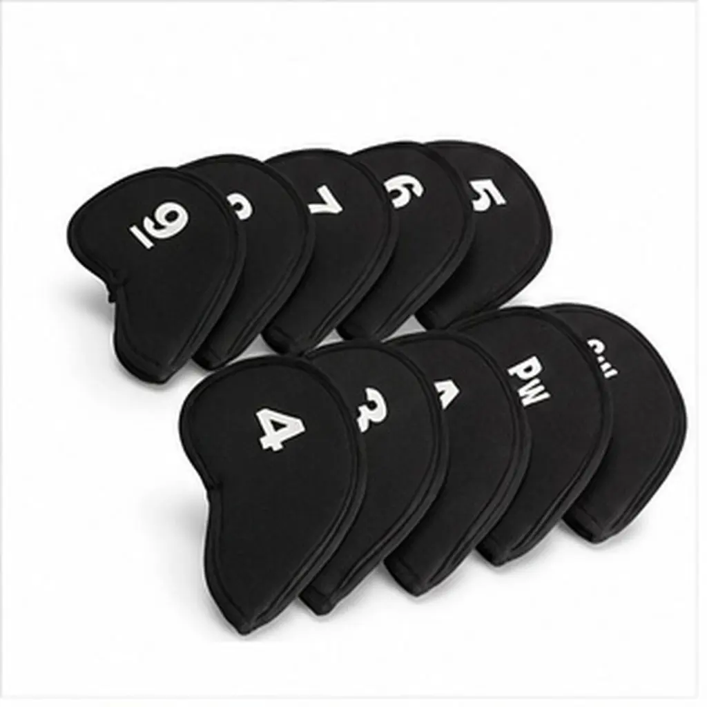 10Pcs Heavy Duty Neoprene Golf Club Head Covers for Irons, Drivers & Woods – Protective Transport Set