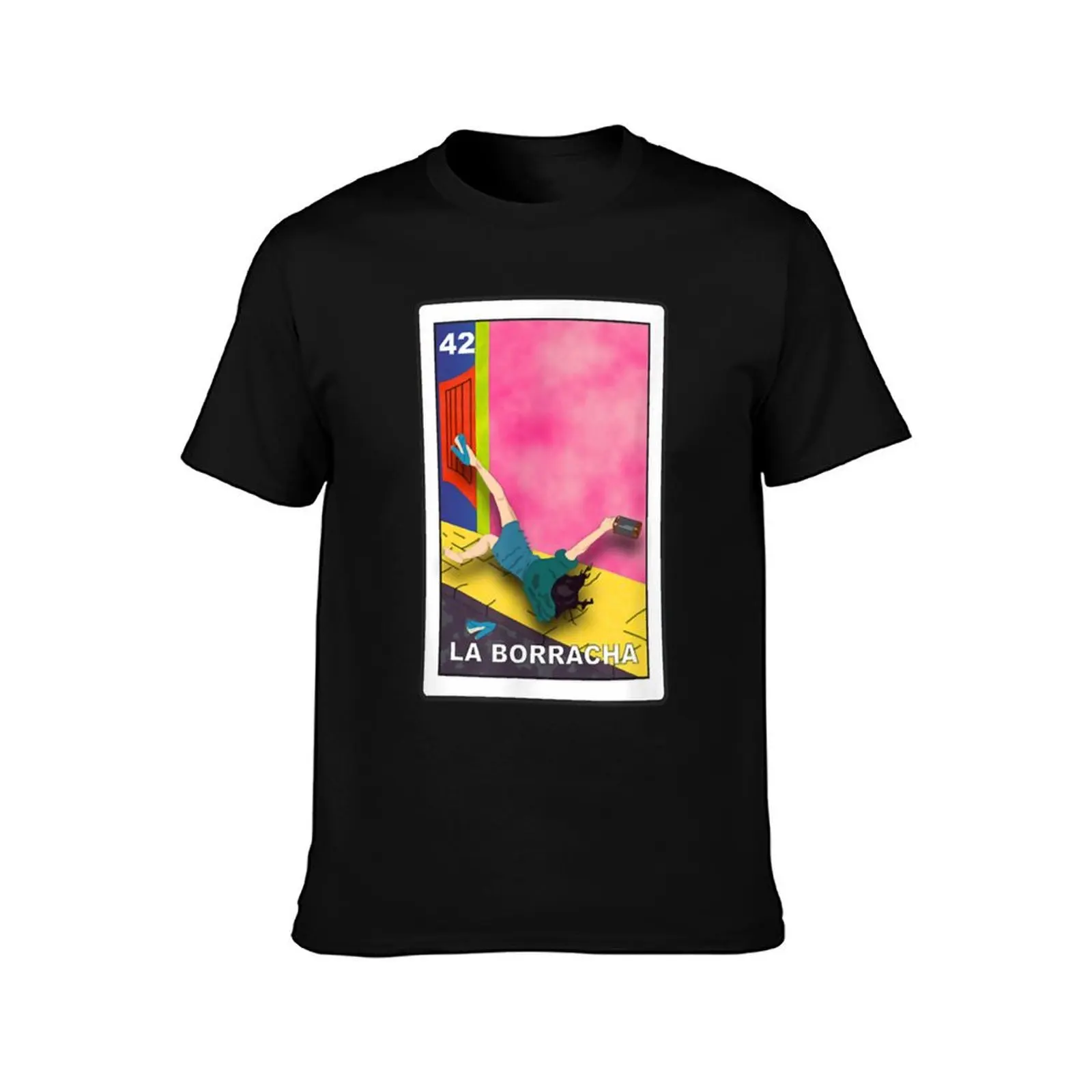 La borracha loteria mexican lottery bingo funny T-Shirt Minimalist Plain Crew Neck T-Shirt