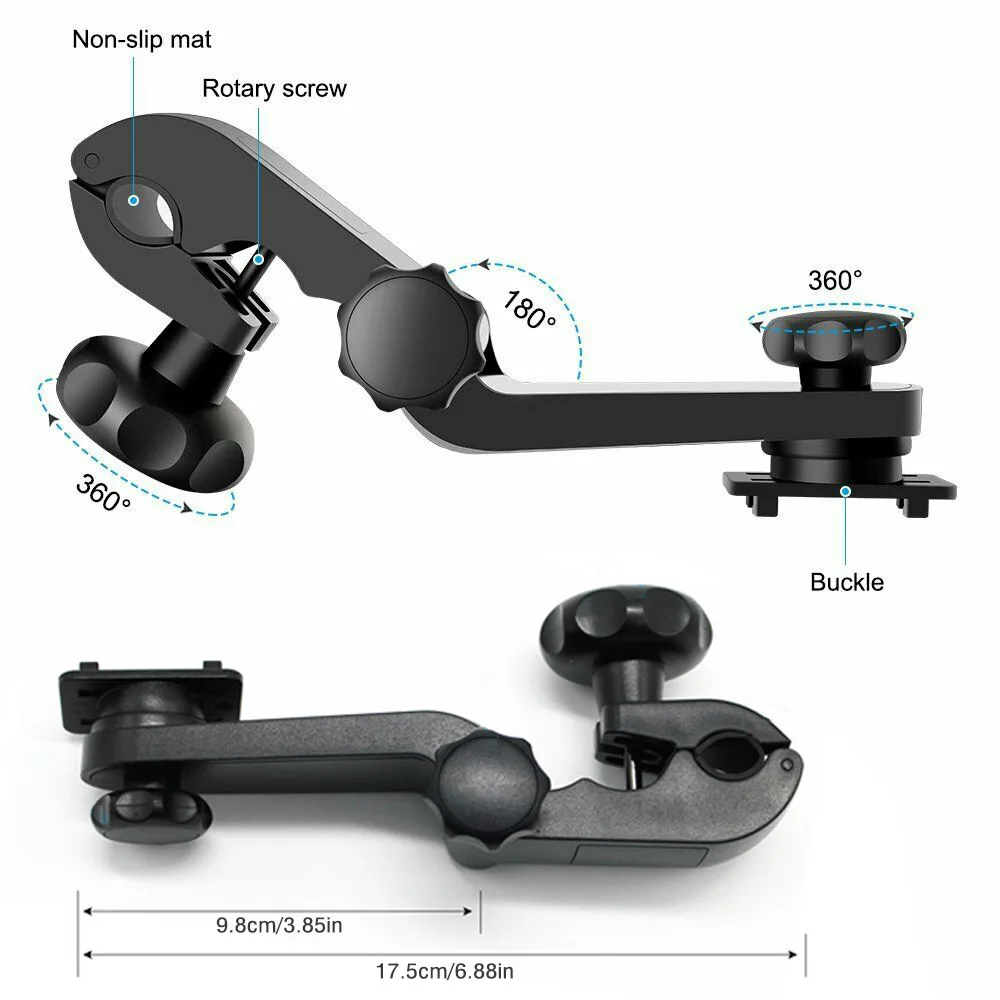 Universal Vehicle Backrest Holder Phone Tablet Holder 360 Degree Rotation Adjustment 4-11 Inch Compatibility