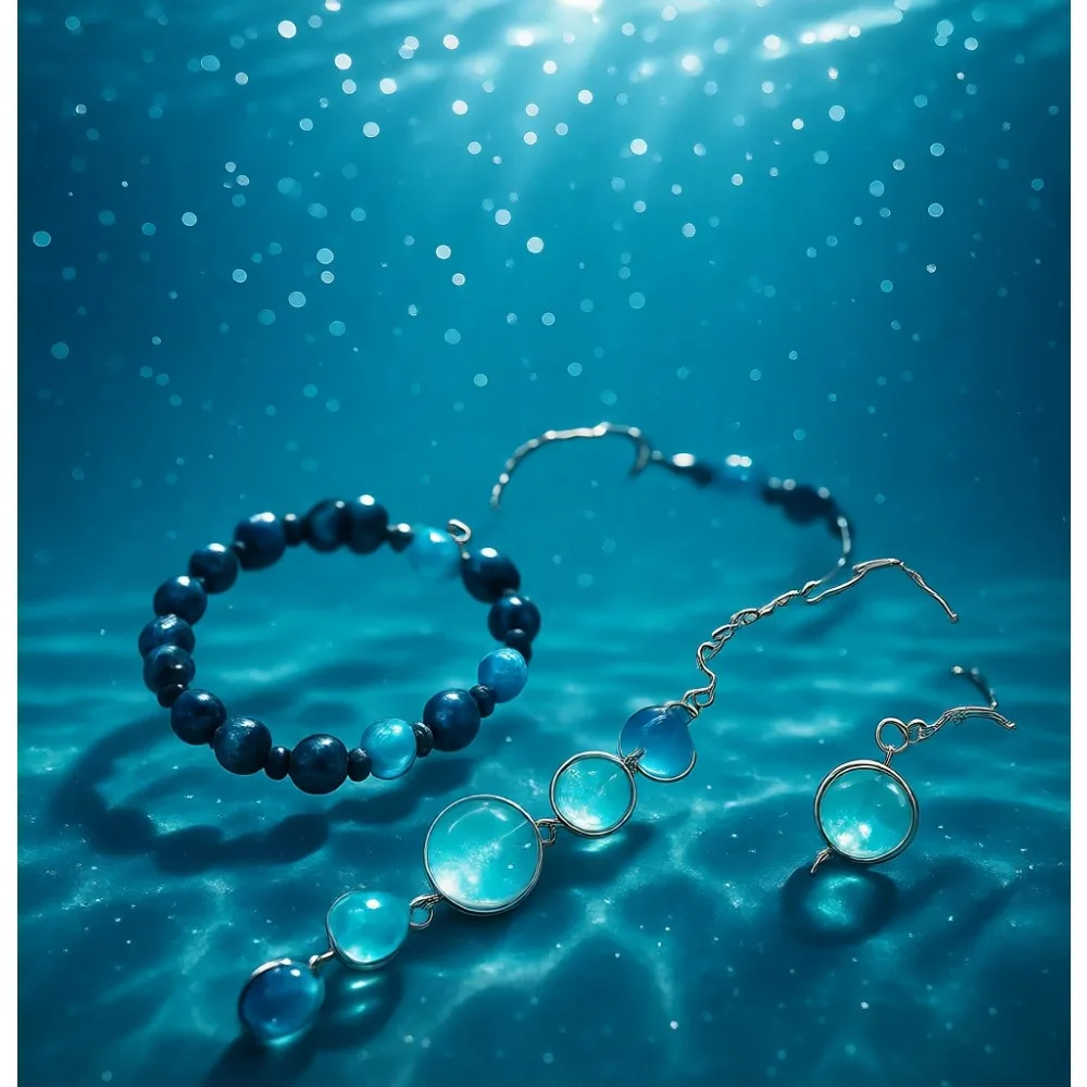 

Набор для изготовления украшений из синих бусин с металлическими подвесками, хрустальными разделителями, держателями для цветов, для браслетов, ожерелий и серег