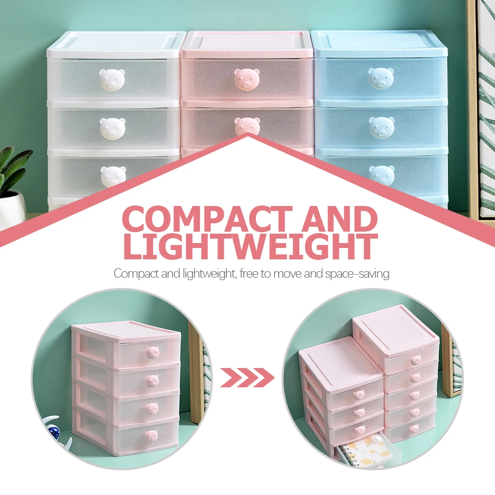 

Sturdy Plastic Drawer Storage Box for Makeup Tools Cosmetics Desktop Sundry ganizer Compact Lightweight Space Saving File