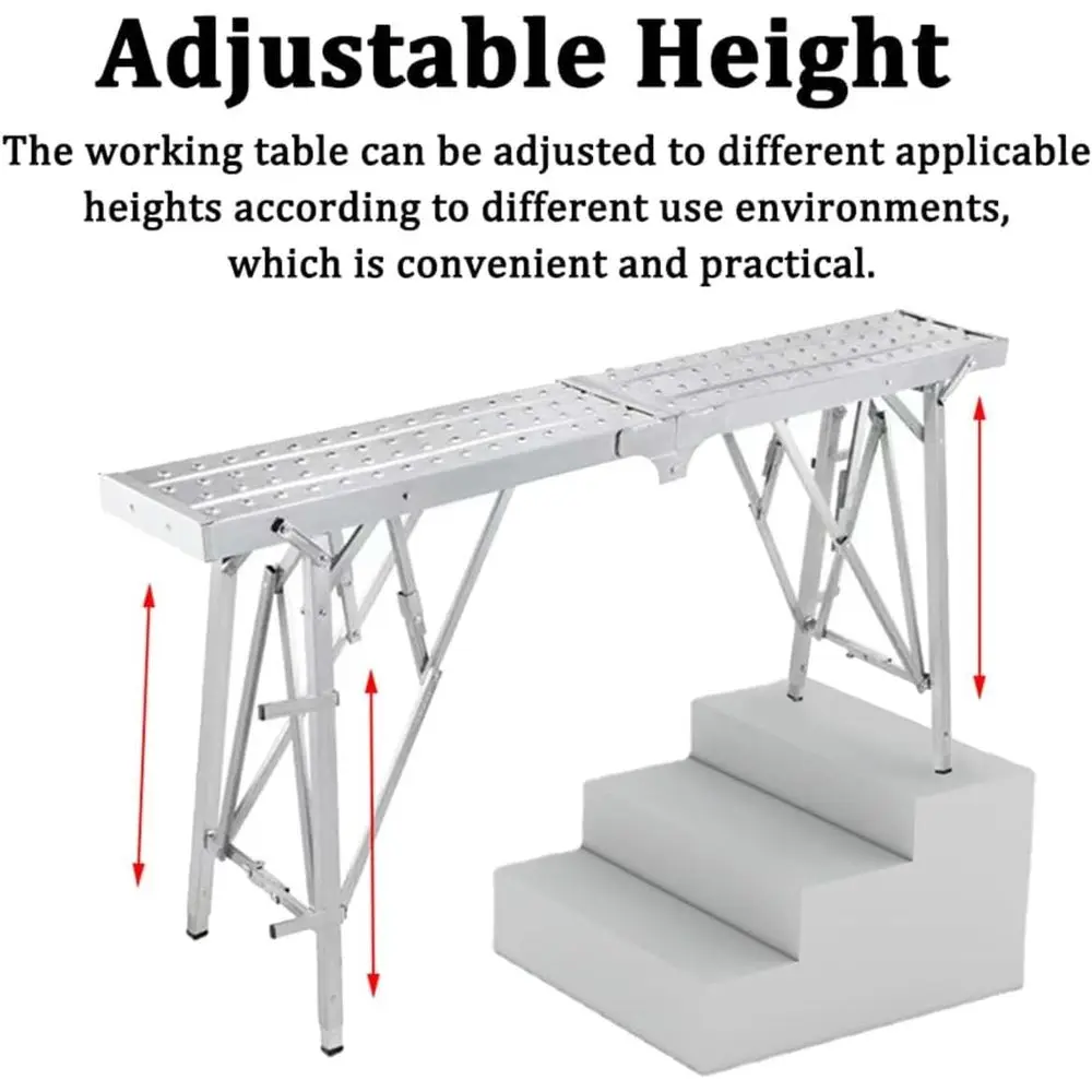 Adjustable Height Foldle Scaffold Ladder for Indoor & Outdoor Use (140cm)