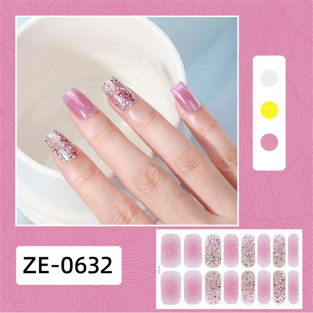Adesivi per unghie con glitter sfumati con fiocchi di neve, involucri per unghie con diamanti luccicanti impermeabili – Decalcomanie per nail art virali