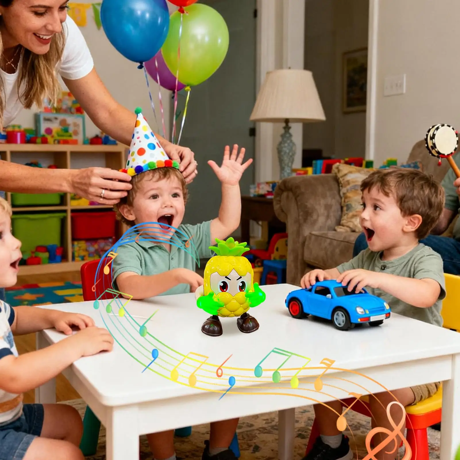 Dancing Toy Fruit Early Learning Robot Interactive Toy With Lights And Sounds For Preschool Birthday Boys Girls Party Home