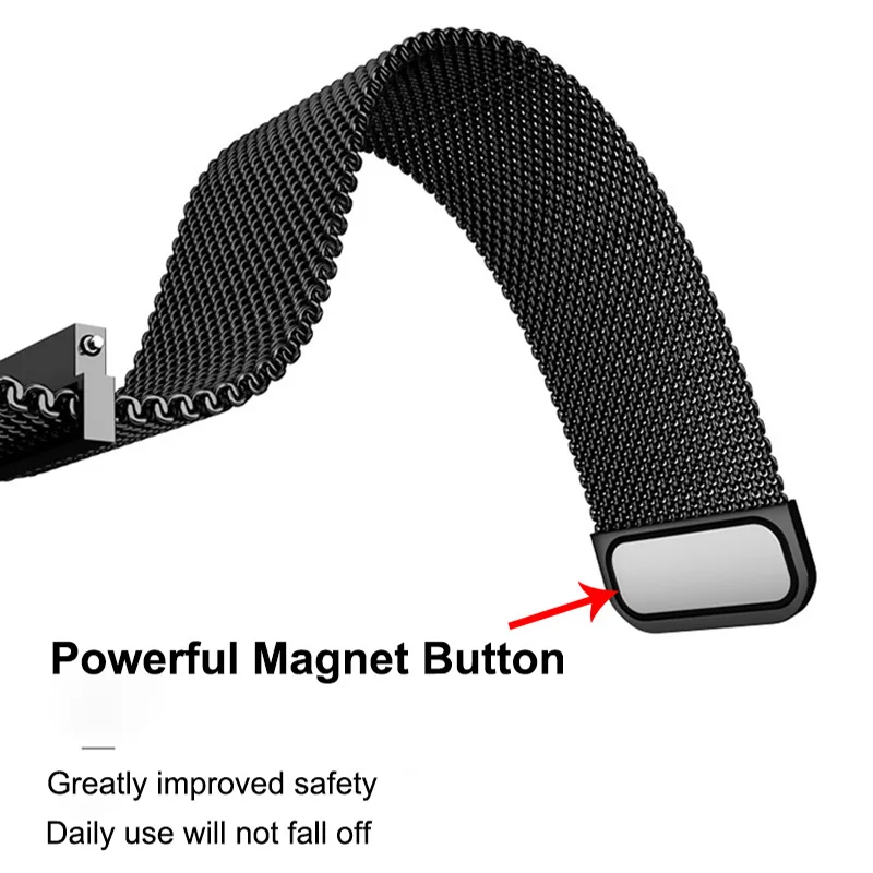 サムスンギャラクシーウォッチ用メタルストラップ,クラシックミラネーゼマグネットバックル交換ブレスレット,バンド4,5 pro,7,6,5,4,アクティブ2,40mm, 44mm