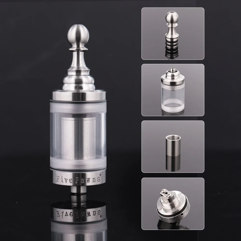 YFTK-Style Kayfun Lite Plus Five Pawns RTA Reflowdable Atomizer, Précieux de 22mm, 2.5ml, 316 SS Rta 510 E Cigs Vape Box, Mods Vapor Rta