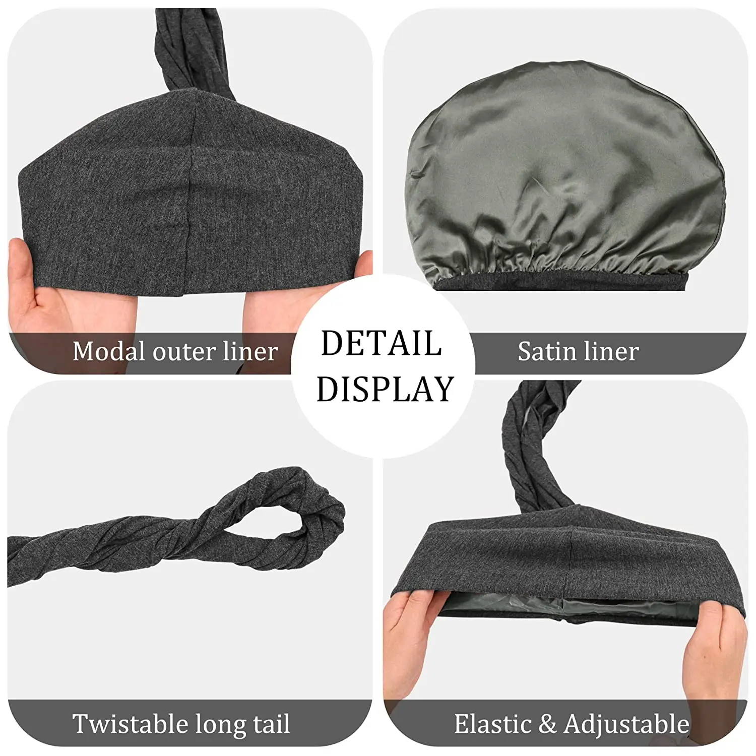 Men Fashion Vintage Halo Turban Solid Casual Style Head Wrap For Decoration Double-layer Breathable Head Scarf Elastic Caps