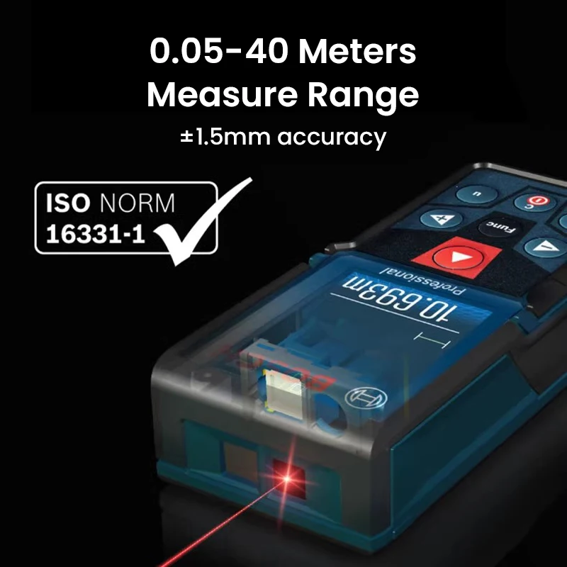 Imagem -04 - Bosch Glm 400 Rangefinder Laser Medição de Fita Laser Profissional Instrumento de Medição Multiúso Régua Laser Vermelha de Alta Precisão