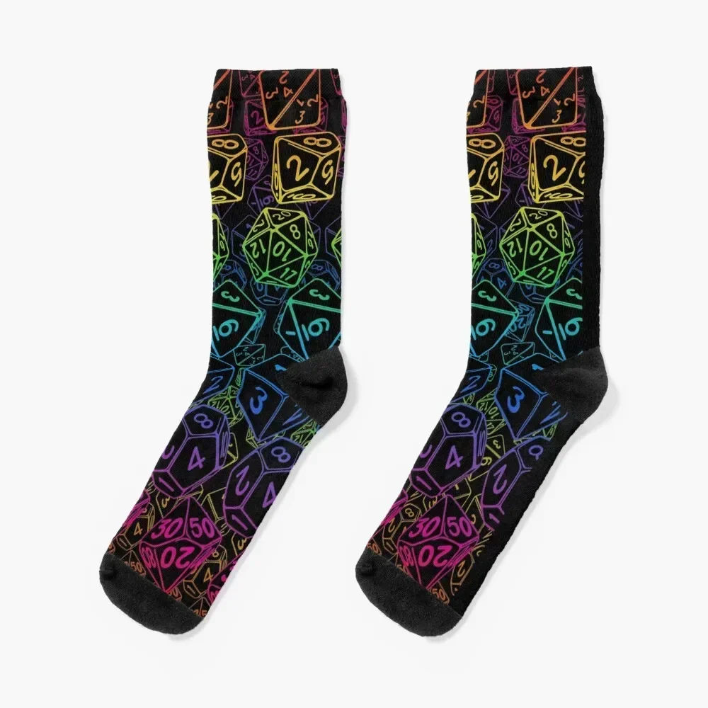 

Dice Pattern D20 Rainbow Socks New year's hip hop moving stockings Socks Ladies Men's