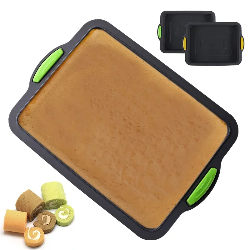 

New Brownie baking tray cake mold, square silicone baking mold, home DIY cake roll mold, bread