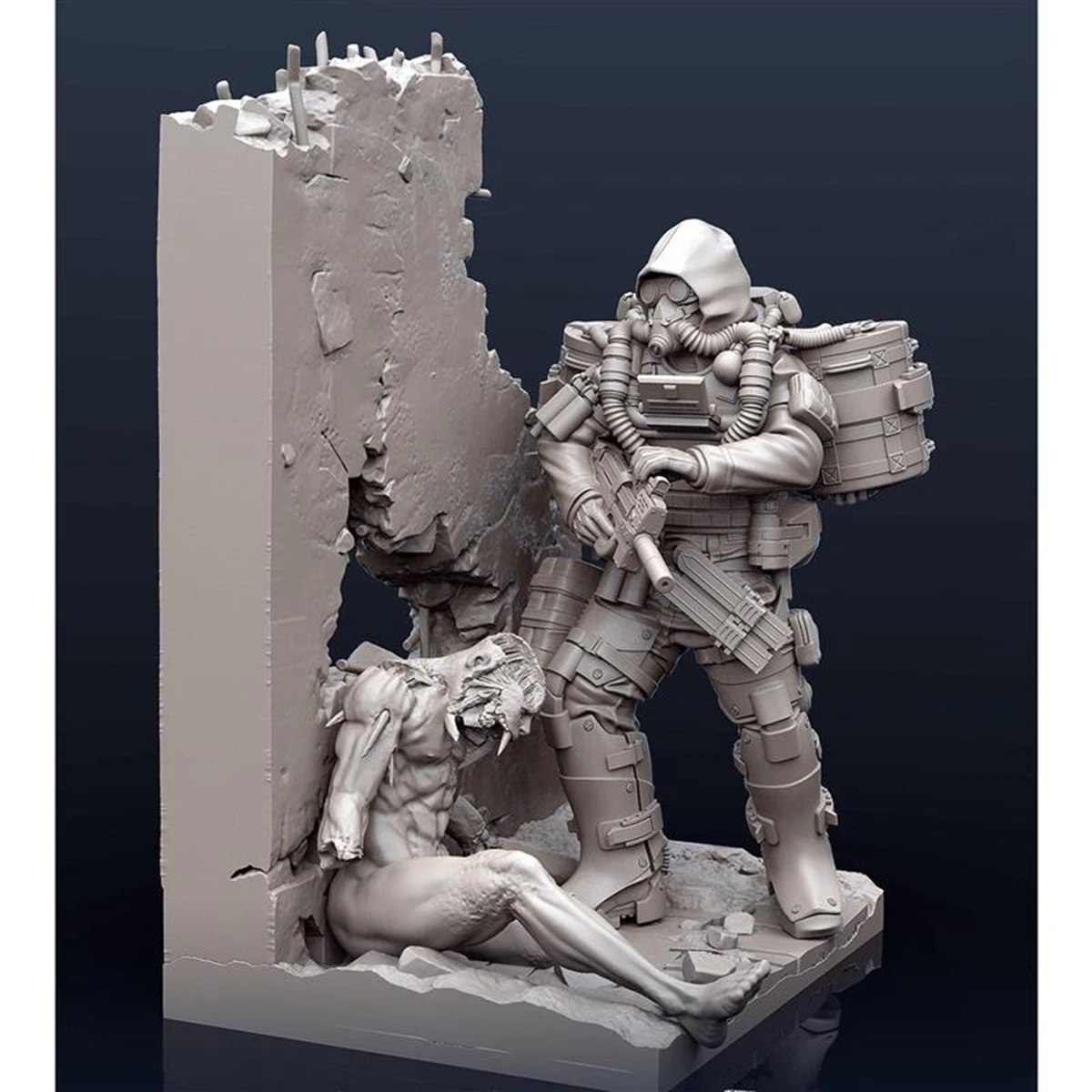 1/35 Resin Figure Unpainted Model Kit, military theme (2 people with scenes), unassembled and unpainted GK,