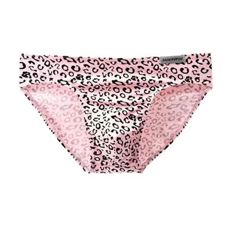 Men's Sexy Low Rise Leopard Print Briefs High Elastic Cotton Breathable Soft Underwear Gays Erotic U Convex Pouch Daily Knickers