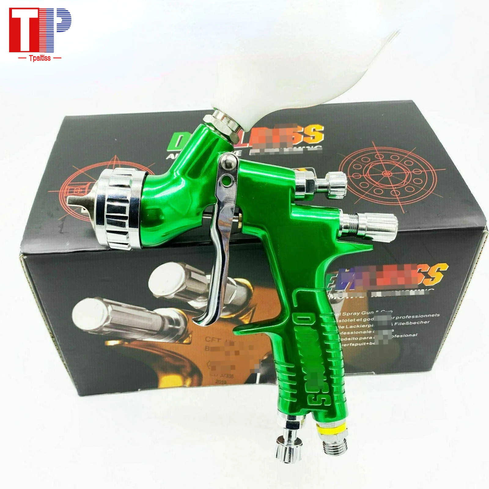 

Green Carving Spray Gun TE20/T110 1.3/1.8mm Nozzle 600ml Cup Is Used for Car Spraying in House Decoration.