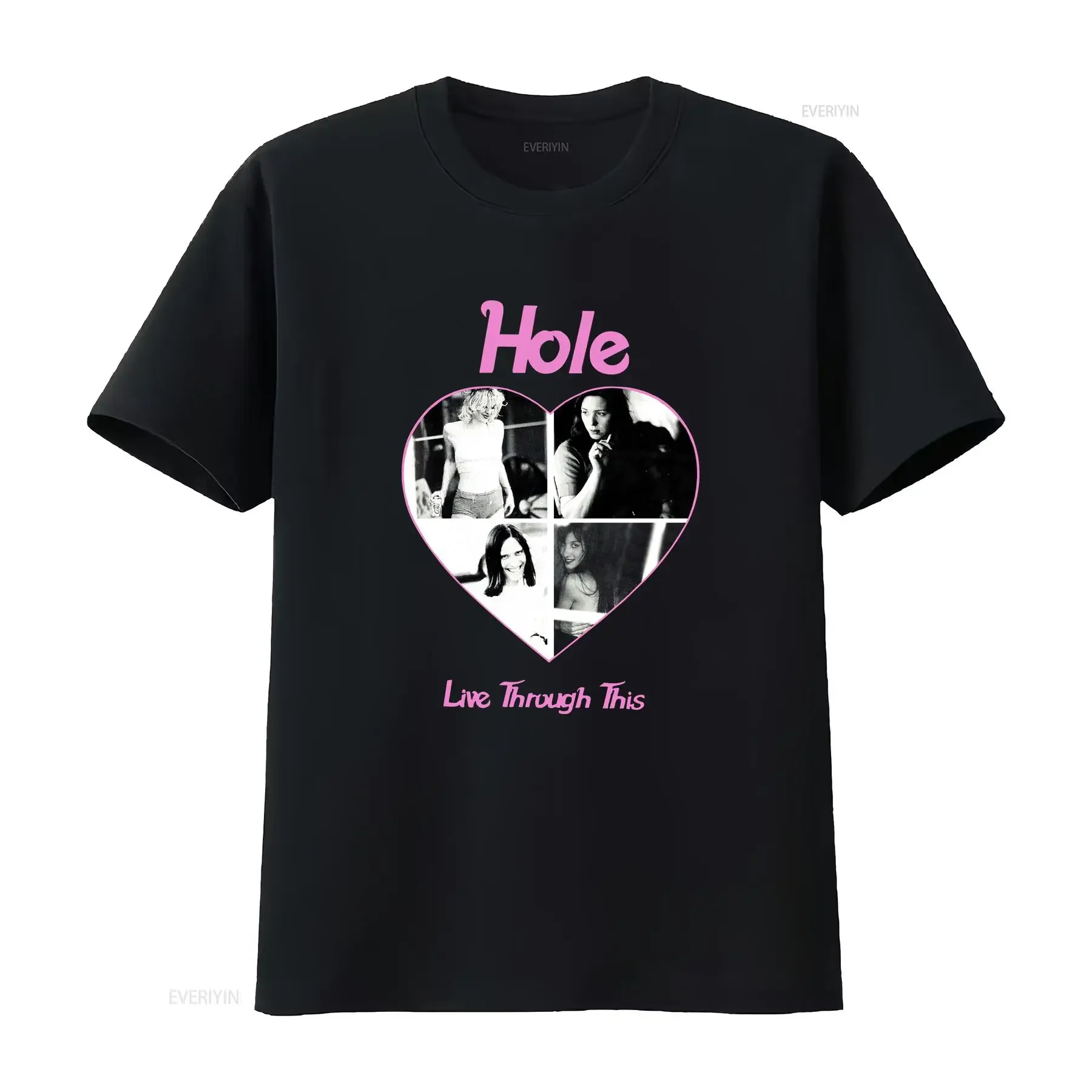 Neues Hole Band Courtney Love Herren-T-Shirt in Schwarz, Vintage, in allen Größen von S bis 5XL, Vintage-Look, gewaschen, für den täglichen Gebrauch, dehnbar.