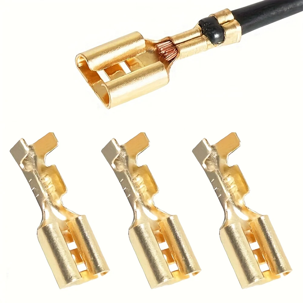 50/100/200 Stück 6,3mm Weibliche Crimpklemmen Auto-Lautsprecher Elektrische Kabelverbinder