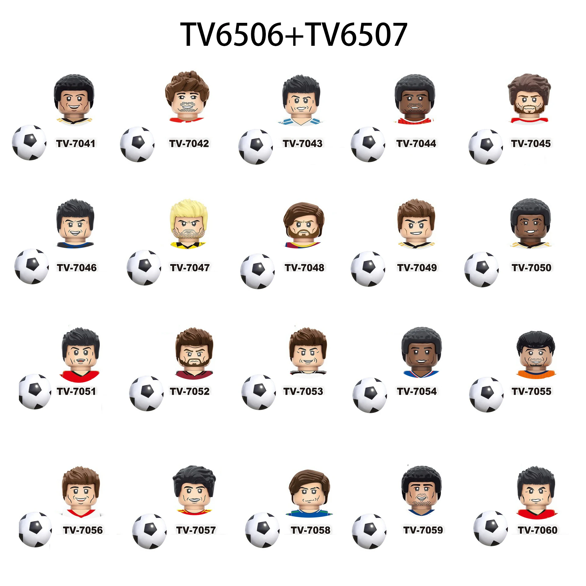 TV6506 TV6507 TV7041 Action Toy Figures Football Players Assemble Bricks Building Blocks Gifts For Children Kids Small Dolls