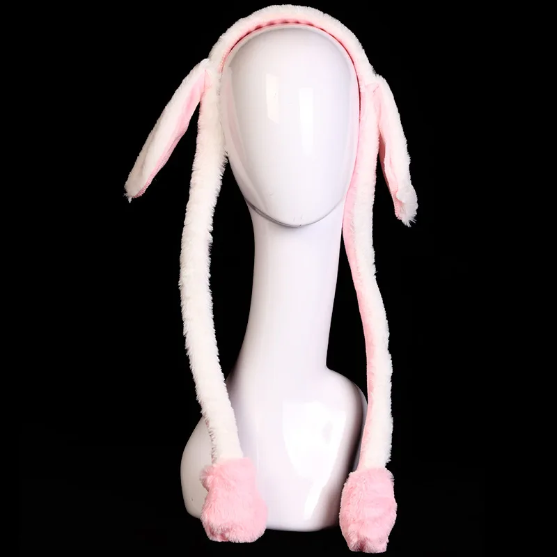 Cute Rabbit Ears Headband Moving Ears Airbag Bunny Hat Kids Plush Toys Women Girls Cosplay Decoration Headwear Hair Accessories