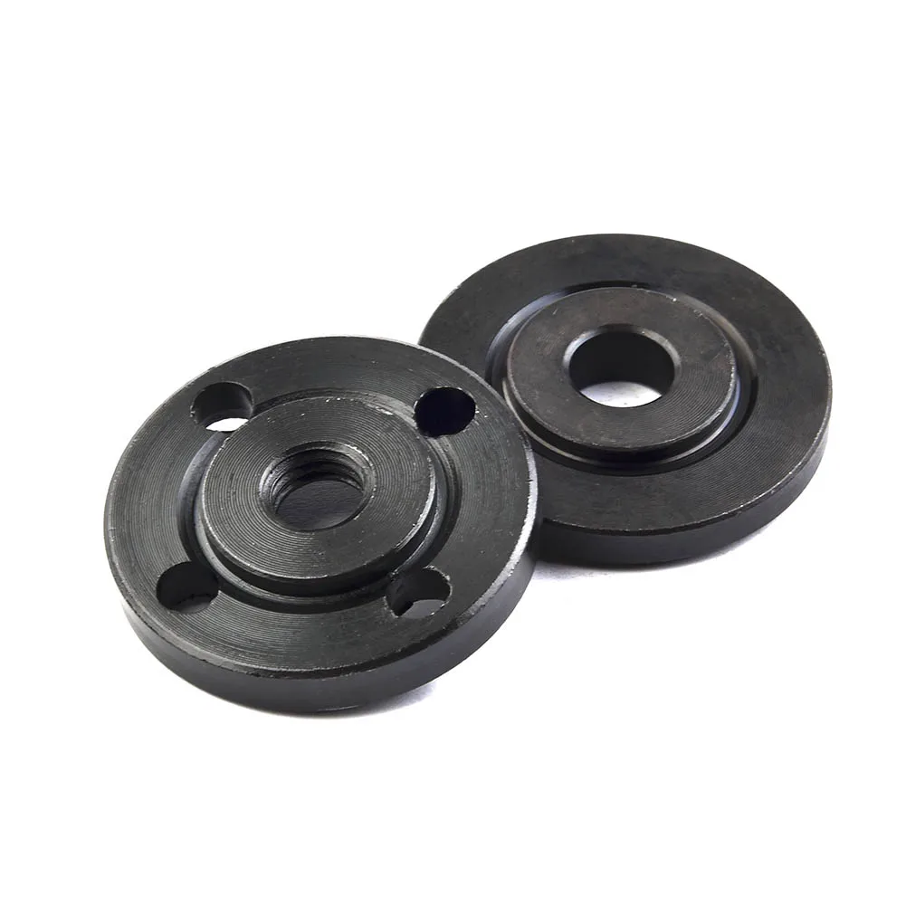 2pcs Thread Angle Grinder Flange Nut Set Tools Metal Replacement 14mm Spindle Thread for Power Tool Grinders Steel Lock Nuts