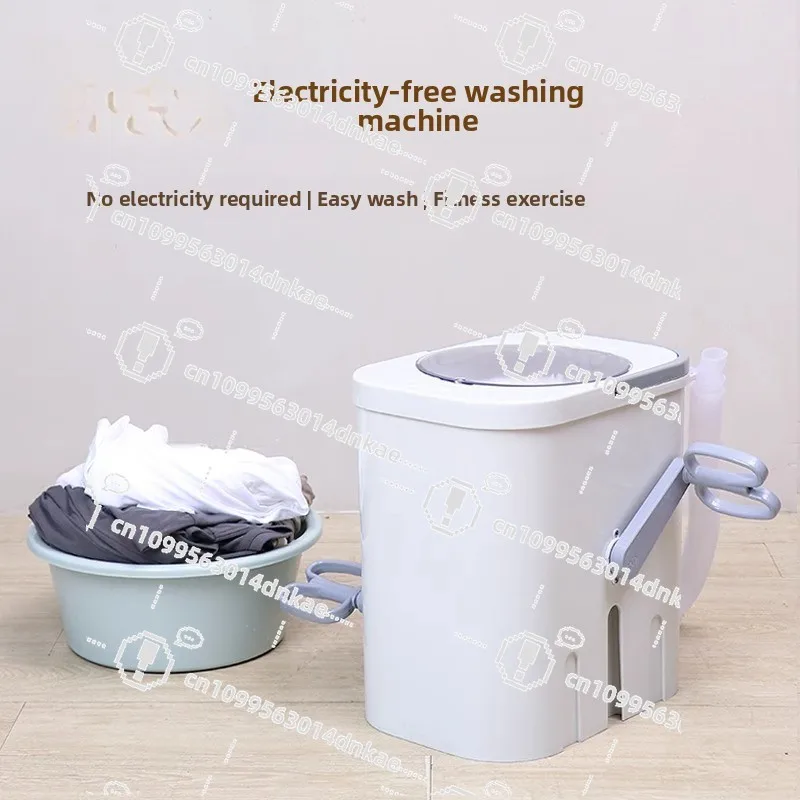 Hand-Cranked Mini Washing Machine for Students Dormitory Manual Small Washer for Socks - No Electricity Required