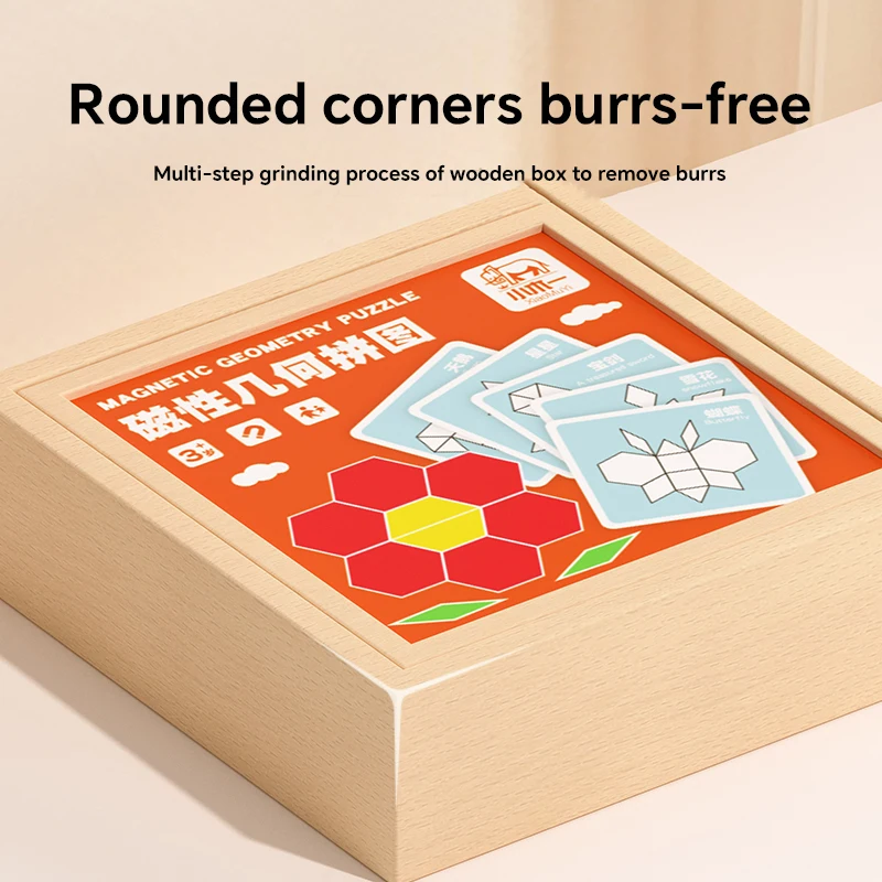Cpc ce magnético tangram quebra-cabeça de madeira bloco de construção geométrico estudantes da escola primária 3-6 anos de idade crianças brinquedos educativos