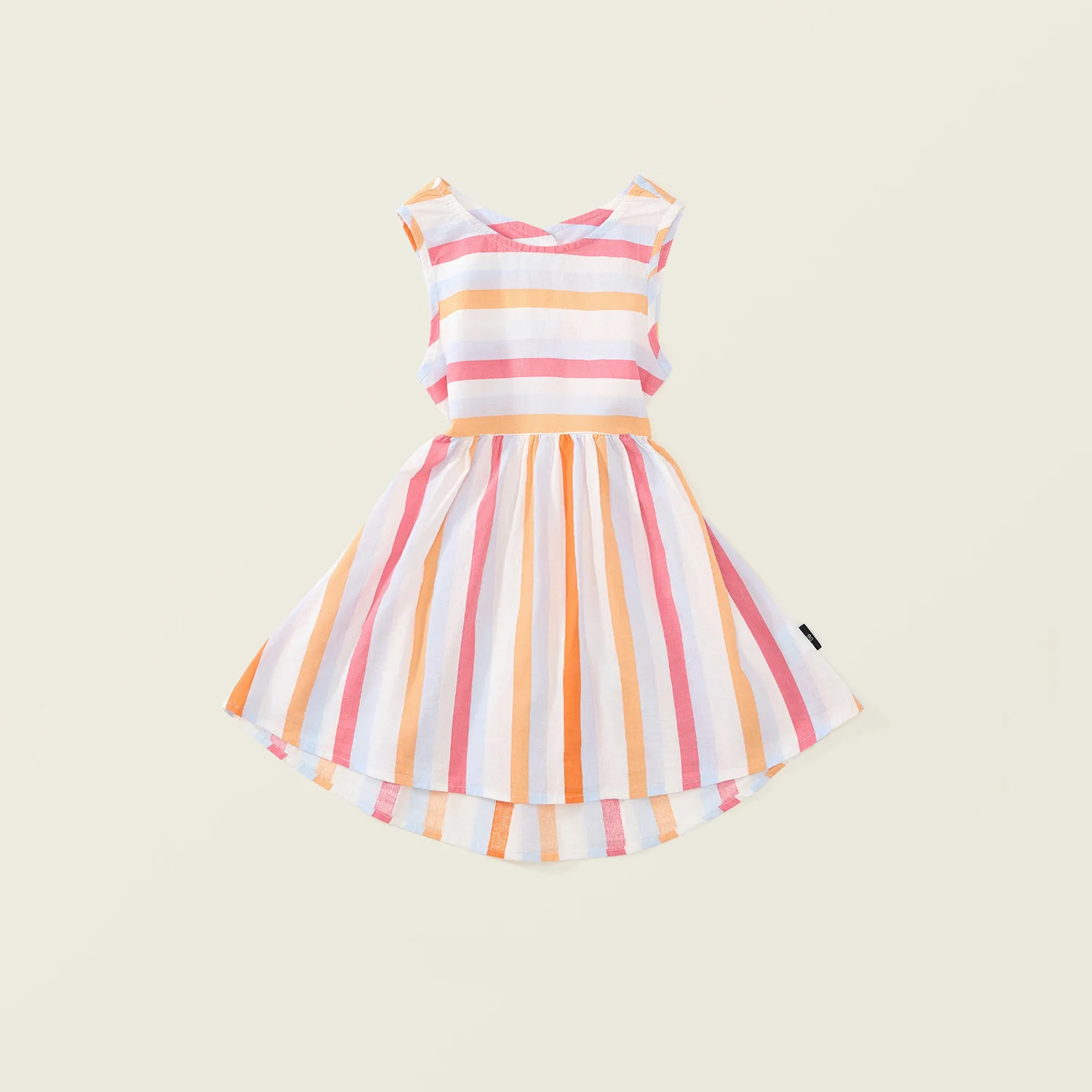 

2024 Summer New Arrival Girls Sleeveless O Neck Striped Pink Roupa Infantil Menina Cute Party Dress Custume 4-9T