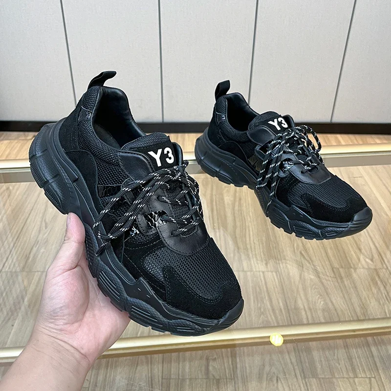 

Handcrafted Men Casual Sneakers Black Samurai Sports Running Shoes Breathable Heighten Shoes Male Platform Trainers Man Footwear