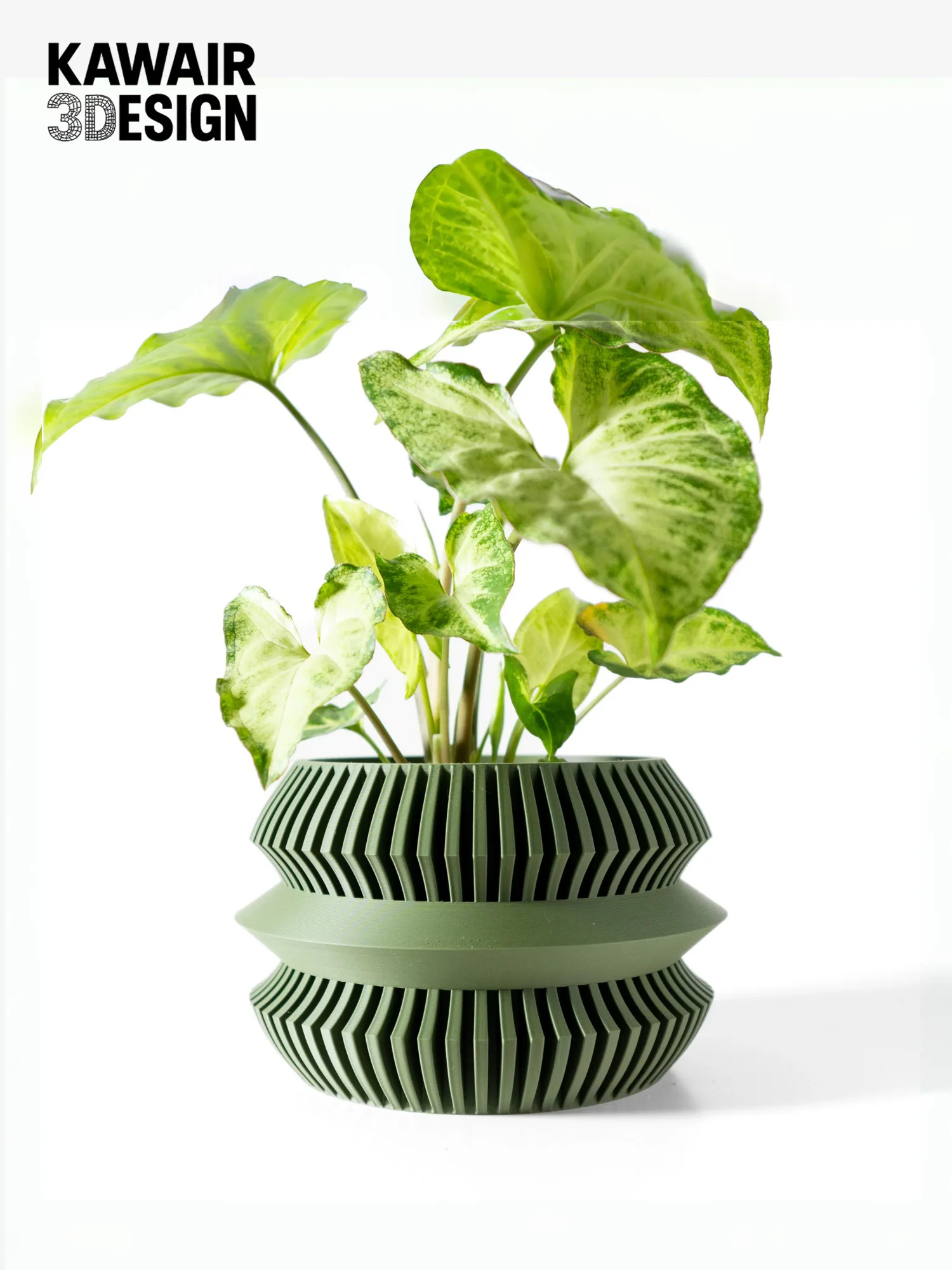 

Modern 3D Printed Flower Pot Rhombus Line Texture Square Shape Home Decor Stylish macetero