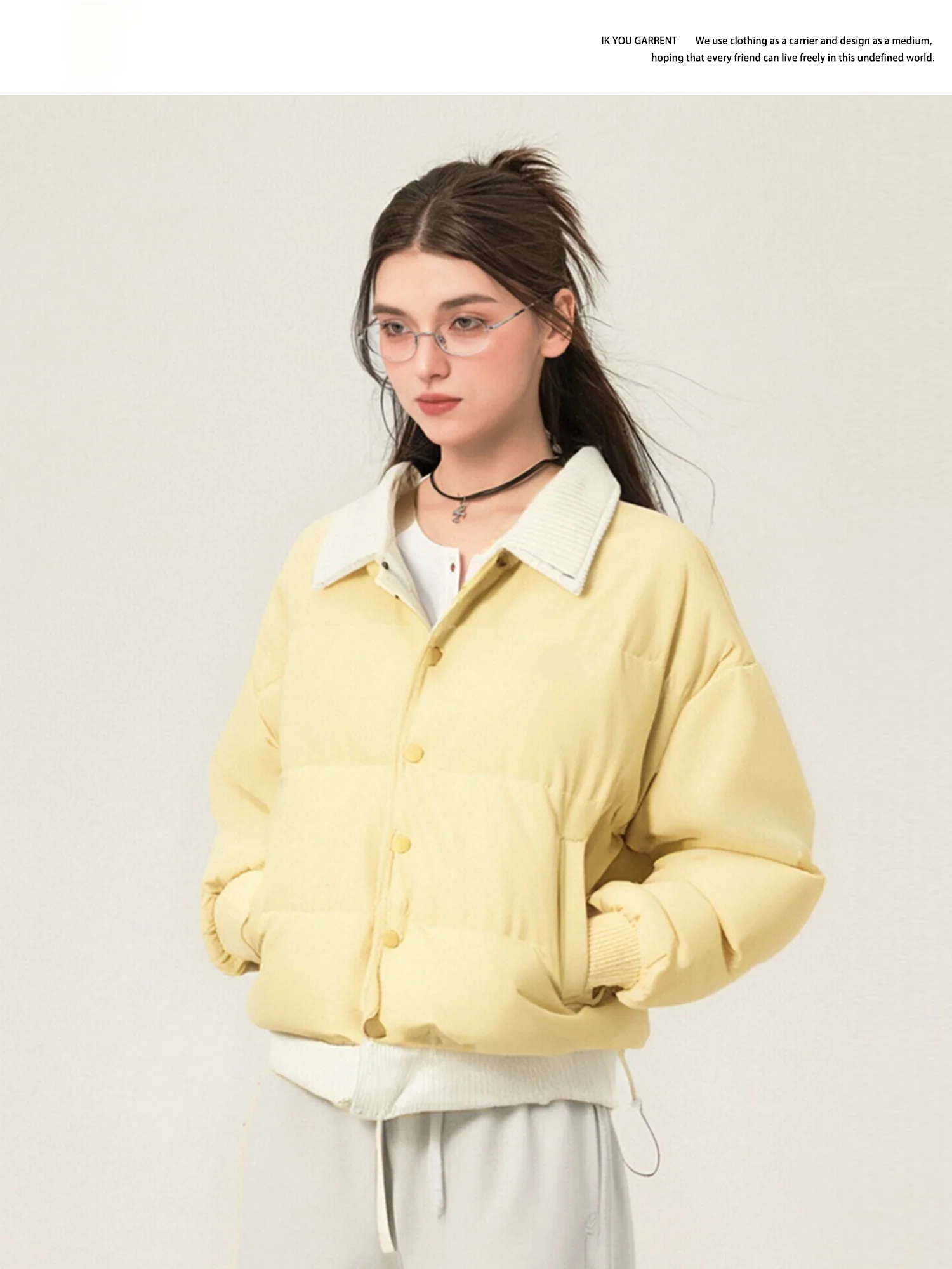 

Женская повседневная зимняя куртка Ikyou из хлопка с вышивкой, простая, для города, из полиэстера