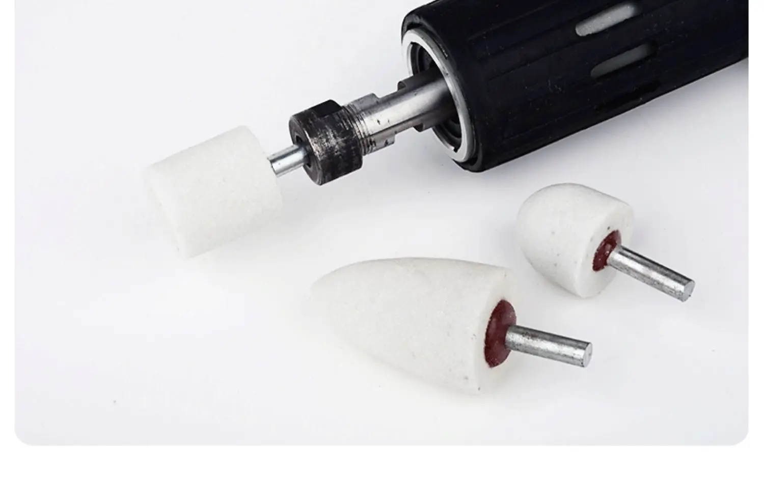 3PCS 6mm Handle 80Grit Wheel Head Abrasive Mounted Stone White Corundum Grinding Head Stone Wheel For Electric Grinder