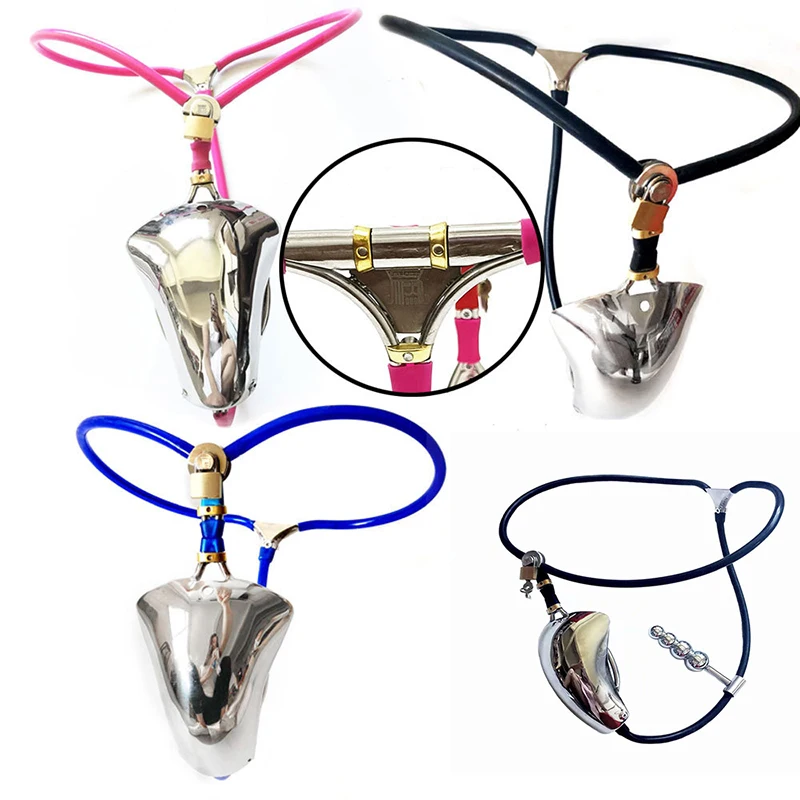 Female & Male Chastity Belt Underwear BDSM Bondage Gear Set Metal Penis Rings Device Adult Games Sex Toys for Couples Men