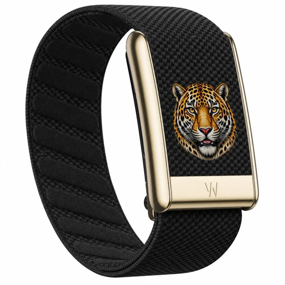 WHOOP 5.0 MG Compatible Tiger Stretch Nylon Sport Band Woven Fitness Replacement Wrist Strap with Metal Detail