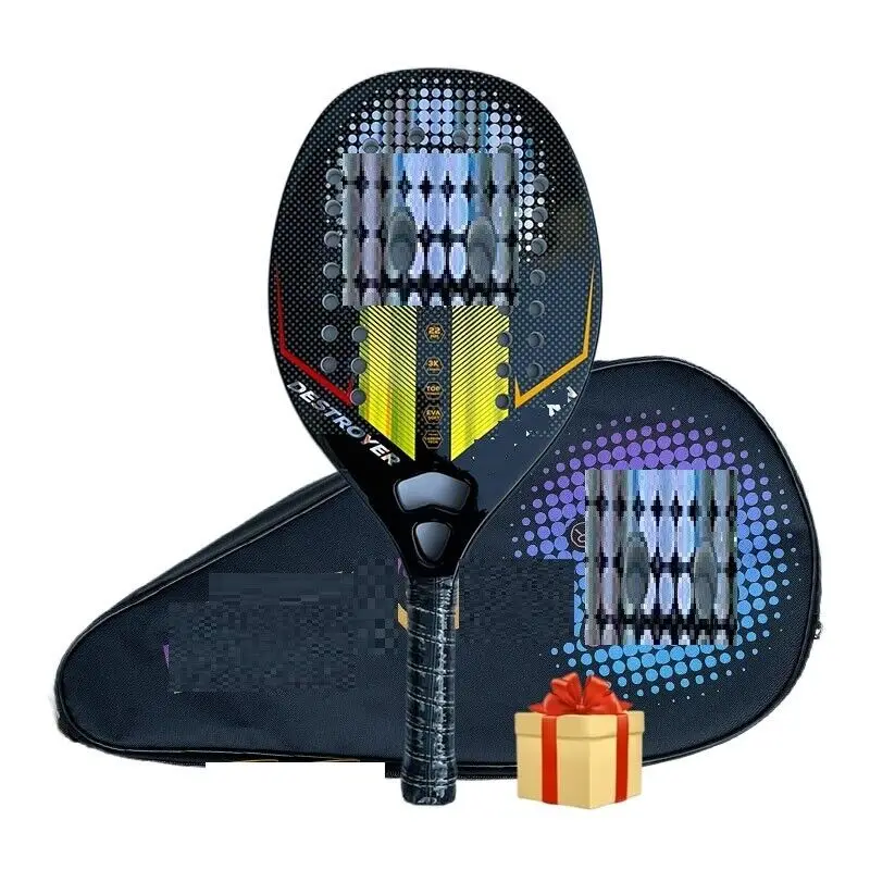 Beach Tennis Racket Full Carbon Fiber Line Rude Surface Adult Professional Train