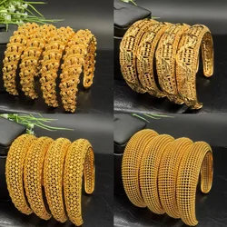 24K gold-plated  Dubai Bride Indian Nigerian wedding gold placer bracelet jewelry