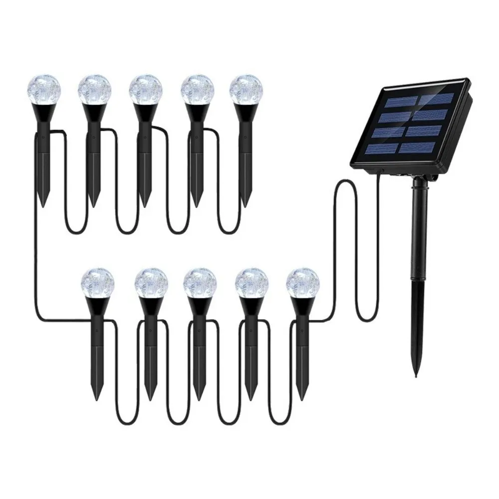 10/20/30 luces LED solares para césped, luces de bola de burbujas inastillables impermeables, guirnalda de luces ultrabrillantes para jardín al aire libre