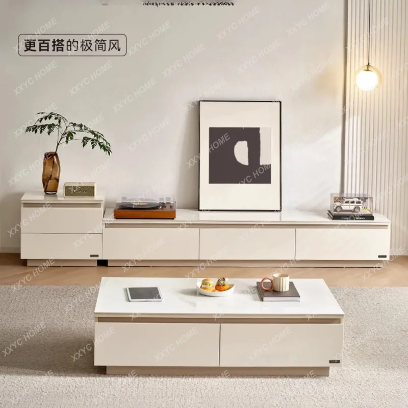 XXHome Living Room Furniture Corner Tables Cream Style Rock Slab Countertop  Coffee Tables  Tv Stand  Side Table