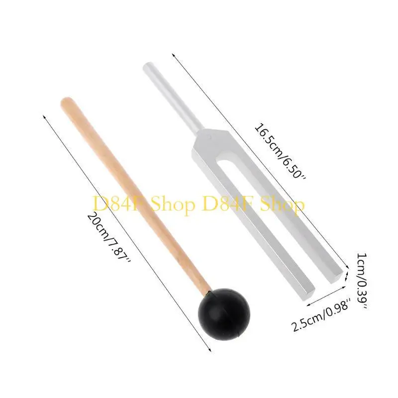 D84F 512 Hz Tuning Fork Bag Set for Healing DNA Repair Reliever Stress Healing Musical Instrument with Black Silicone Hammer