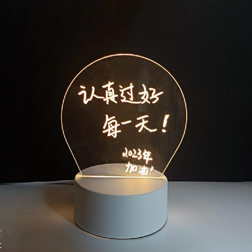 Creative LED Note Board Night Light USB Rewritable Message Board Warm Soft Light For Children Girlfriend Decoration Night Lamp