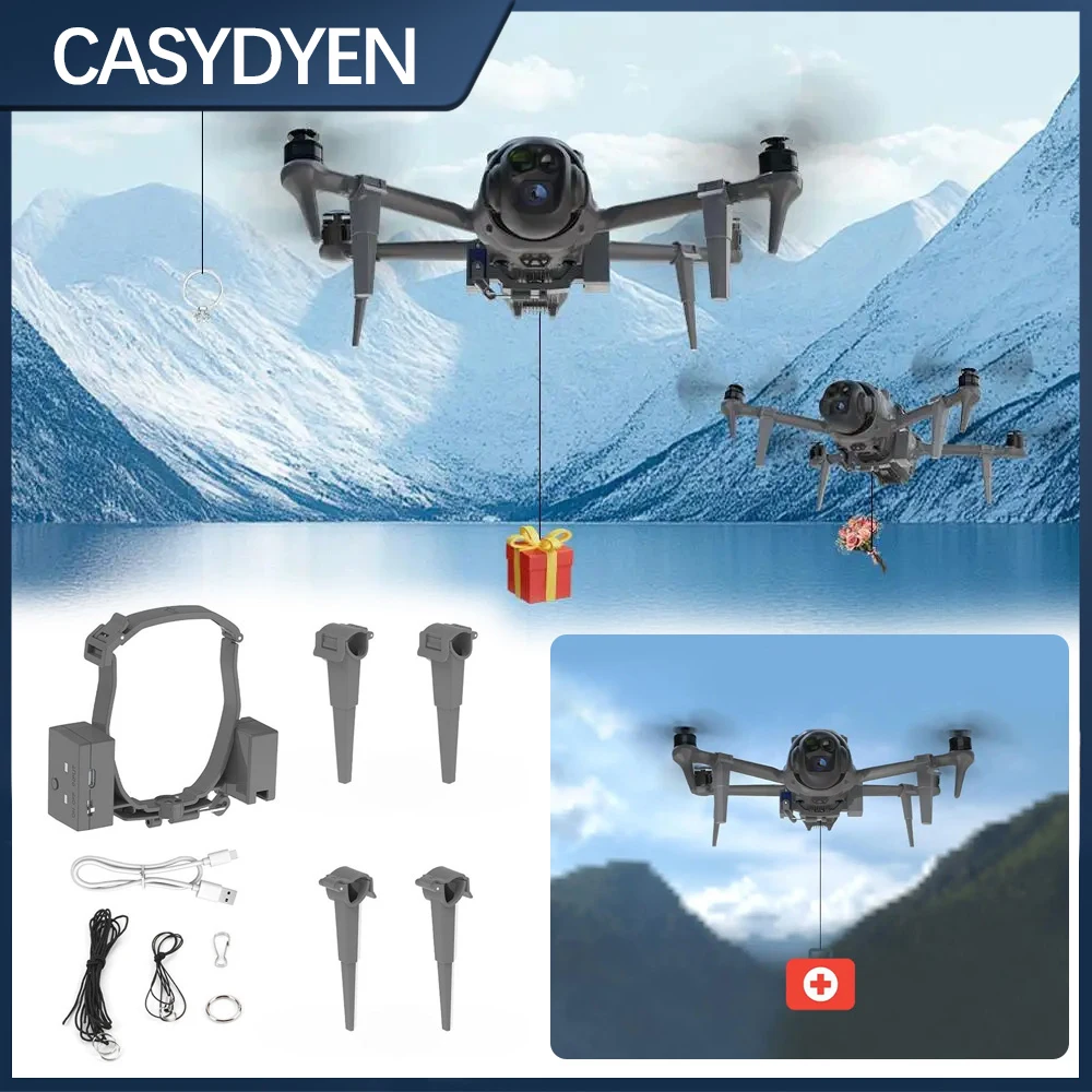 Lanzador de sistema Airdrop para DJI Mavic 4 Pro, lanzador de cebo de pesca, soporte cuentagotas de carga útil, lanzador, regalos, accesorios para drones