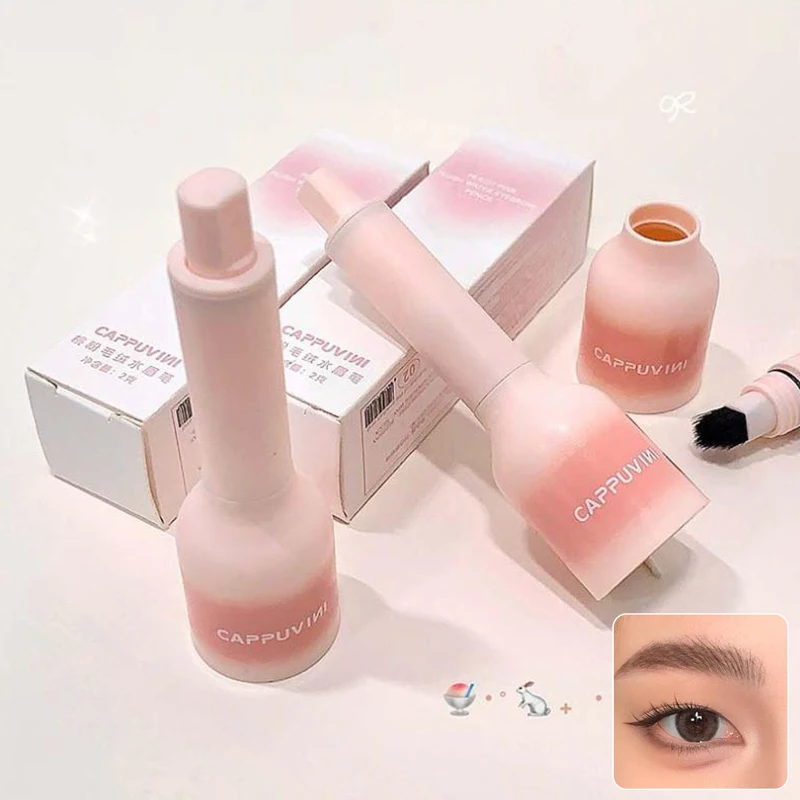 Cappuvini Finitura naturale a prova di sbavature a prezzi accessibili per gli studenti Matita per sopracciglia multifunzione con acqua sfocata Pennello quadrato Attaccatura dei capelli