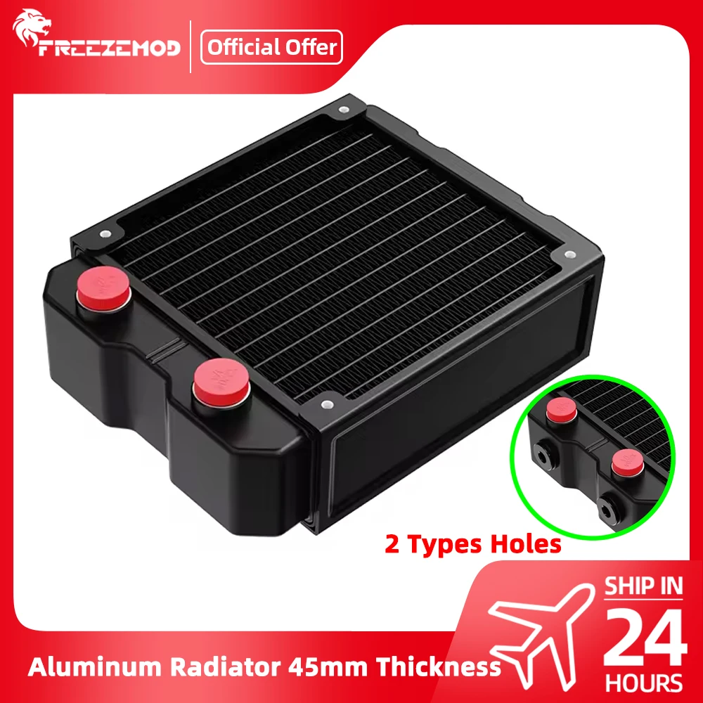 

FREEZEMOD, радиатор 120 мм, толщина 45 мм, двухслойный, алюминий, 12 см, вентилятор, радиатор, ряд, 5 отверстий, ПК, водяное охлаждение, двухслойный, ROHS SR-120SL