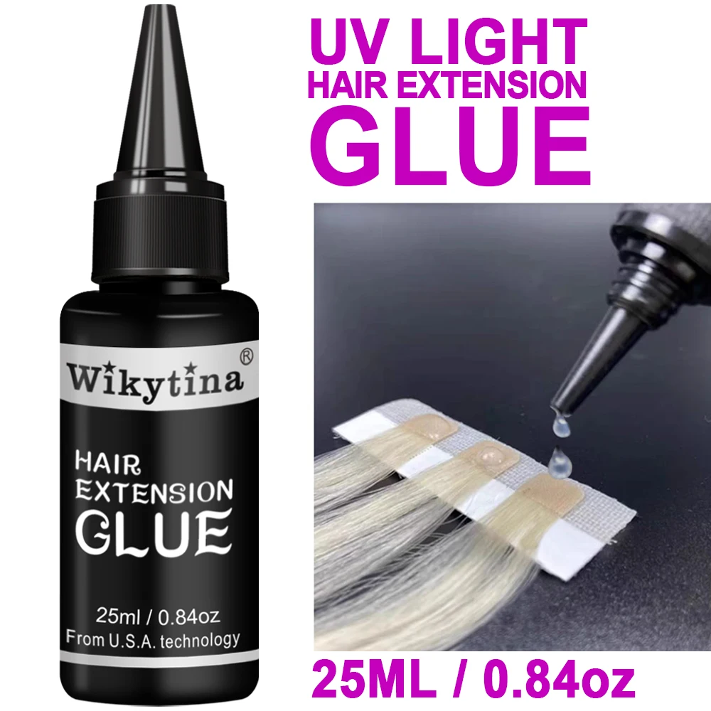 UV Light Hair Extension Tool Kit: Invisible UV Hair Extensions, V Light Hair Extension Glue, UV Glue Designed for Hair Extension