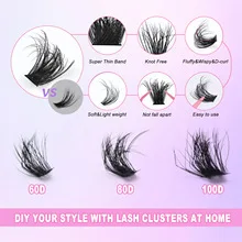 MIAOJIE 5D Flauschige Cluster-Wimpern 30D-100D Natürliche dicke Wimpern-Cluster Einzelwimpern DIY Wimpernverlängerung Make-up