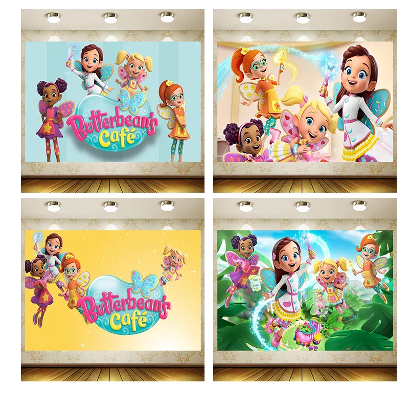 Butterbean's Café Season Birthday Supplies Girl Party Banner Kid Cartoon Decoration Background Photography backdrop