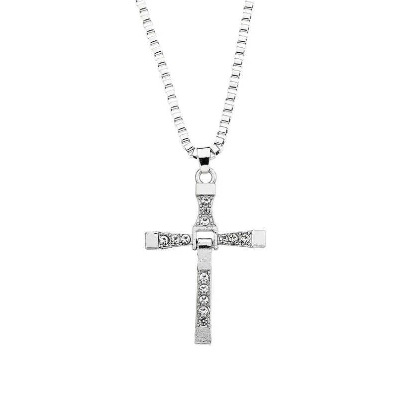 Fast And Furious 6 7 10 Hard Gas Actor Dominic Toretto / Cross Rhinestones Necklace Pendant Gift For Your Boyfriend