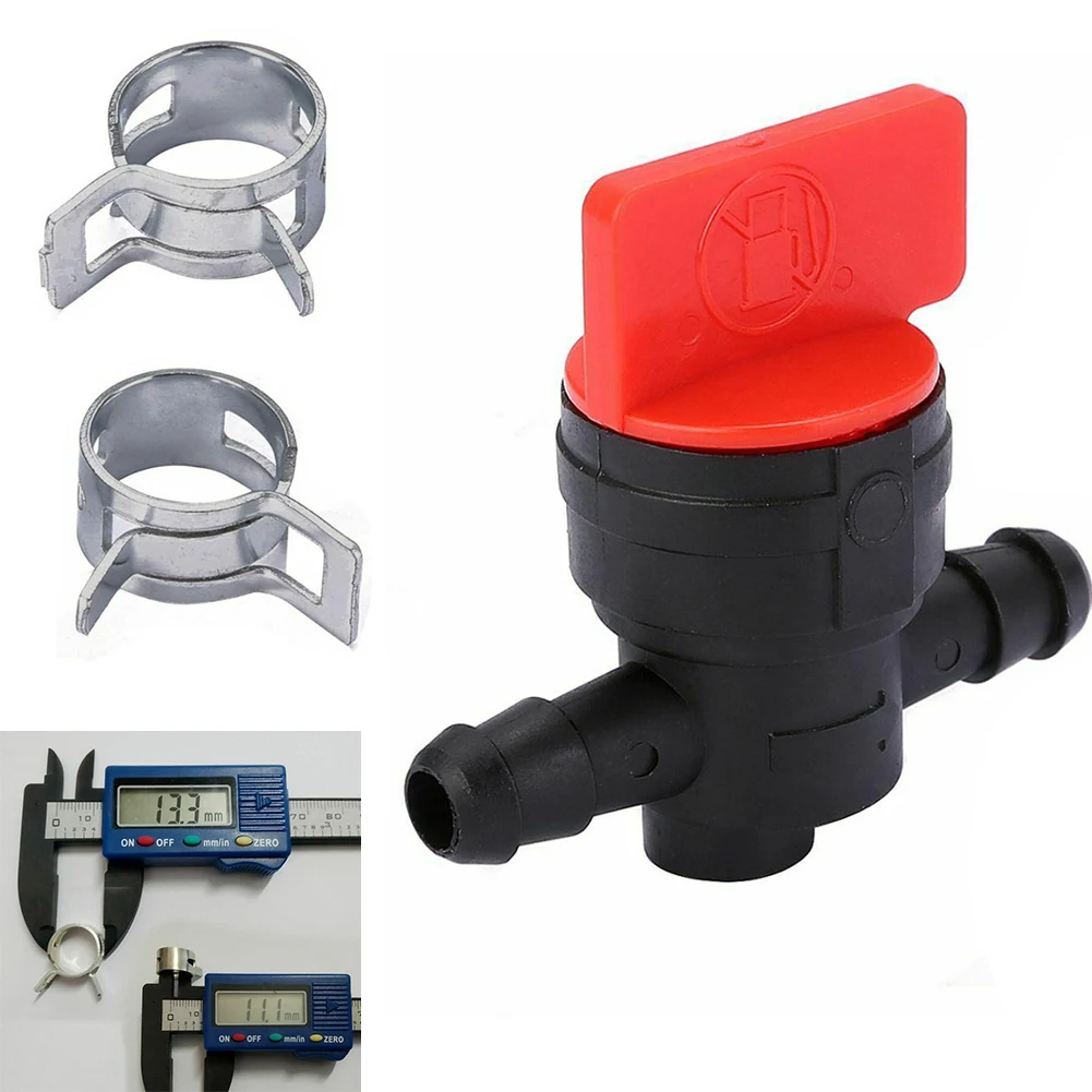Lightweight Petrol Tap Valve 11g Weight With 2 Clamps For 6mm 8mm ID Hoses Suitable For Small Engine Fuel Management
