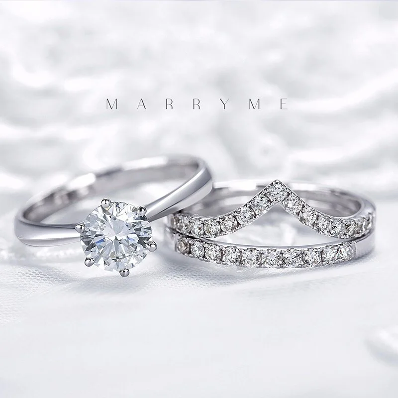 V shaped geometric ring with adjustable open band featuring prong set zircon stones in light luxury design ideal for stacking or