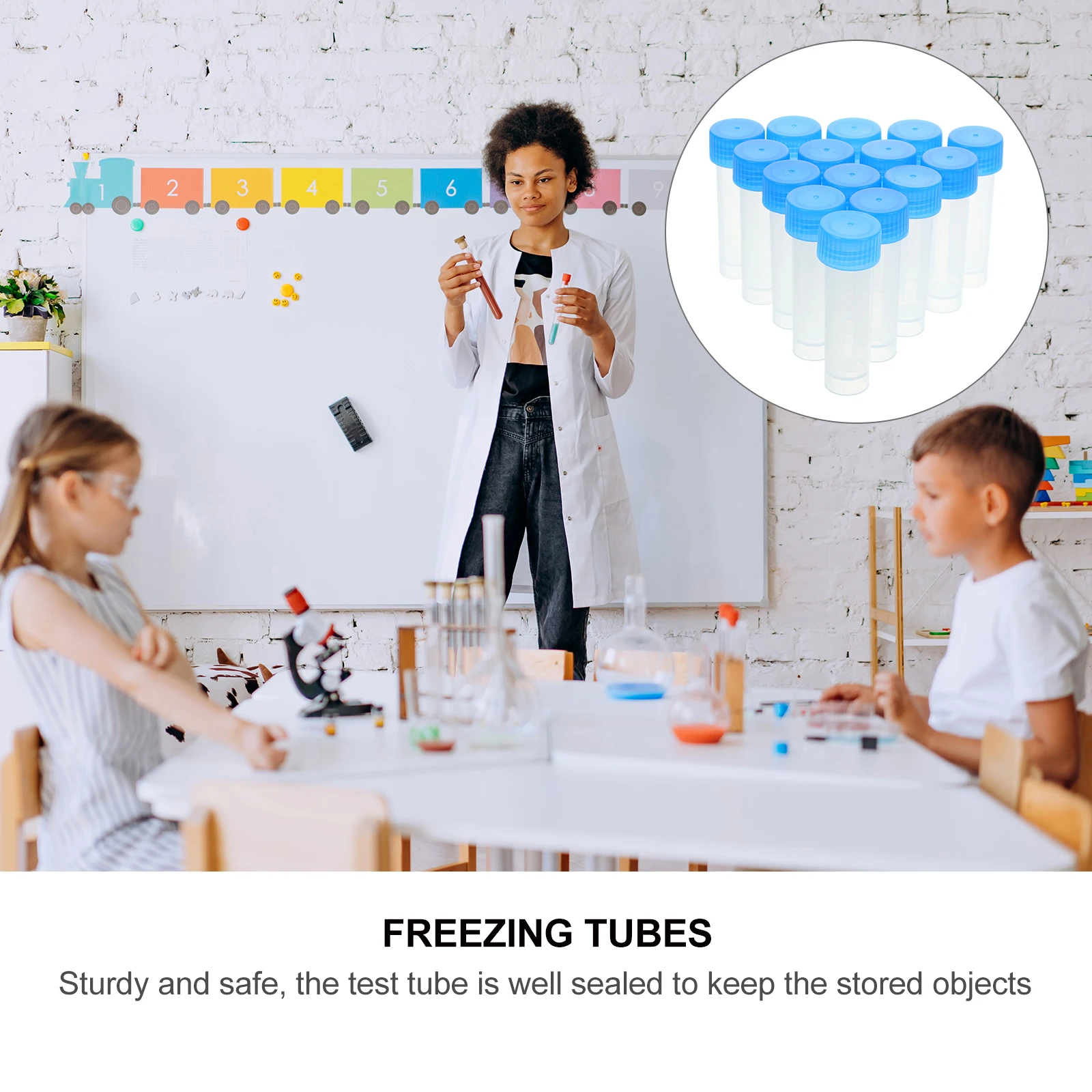 

40Pcs Cryovial Tubes Freezing Tube Set Transparent Plastic Sample Tubes Screw Caps Suitable for Cold Equipment