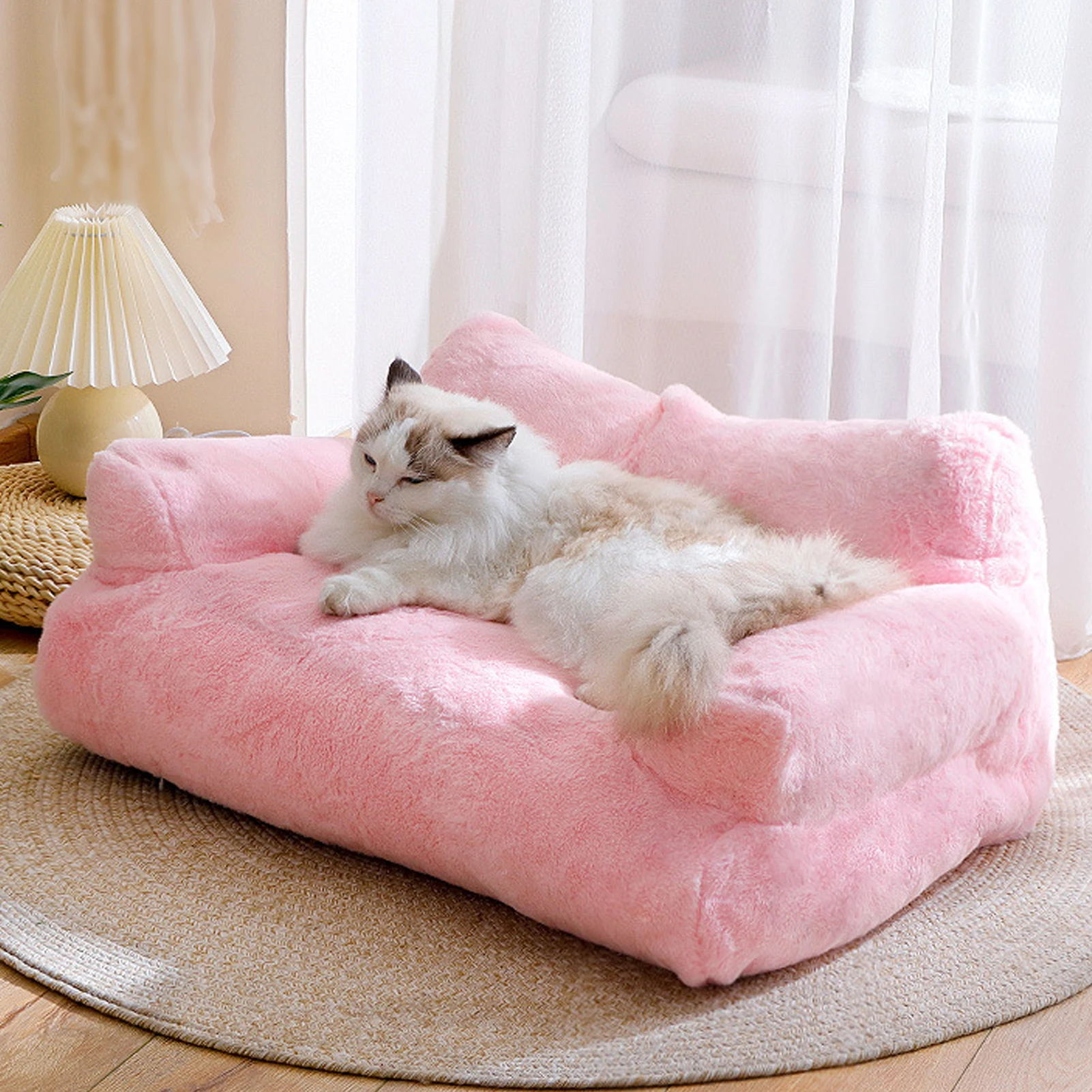 1 Set Pet Sofa Soft Comfortable Pet Bed Removable Washable Dog Nest Non-slip Cat Sleeping Cushion Pet Supplies