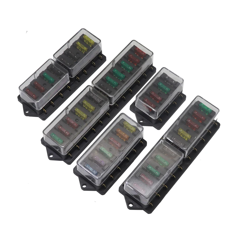 【1PCS】4/6/8/10/12 Way Circuit Standard ATO Blade Fuse Box Block Holder 12V/24Ve For 22mm Handlebar Motorcycles E-Bikes